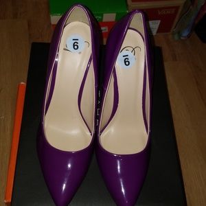 Purple Patent Leather pointed toe heels